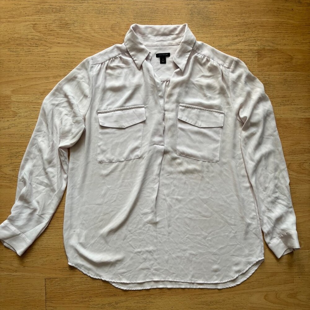 Ann Taylor Lilac Long Sleeve Shirt